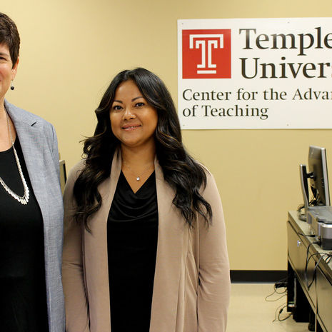 Dr. Stephanie Laggini Fiore, Assistant Vice Provost for the Center for the Advancement of Teaching, and Sara Vann, Associate Director of Operations for the Center for the Advancement of Teaching.