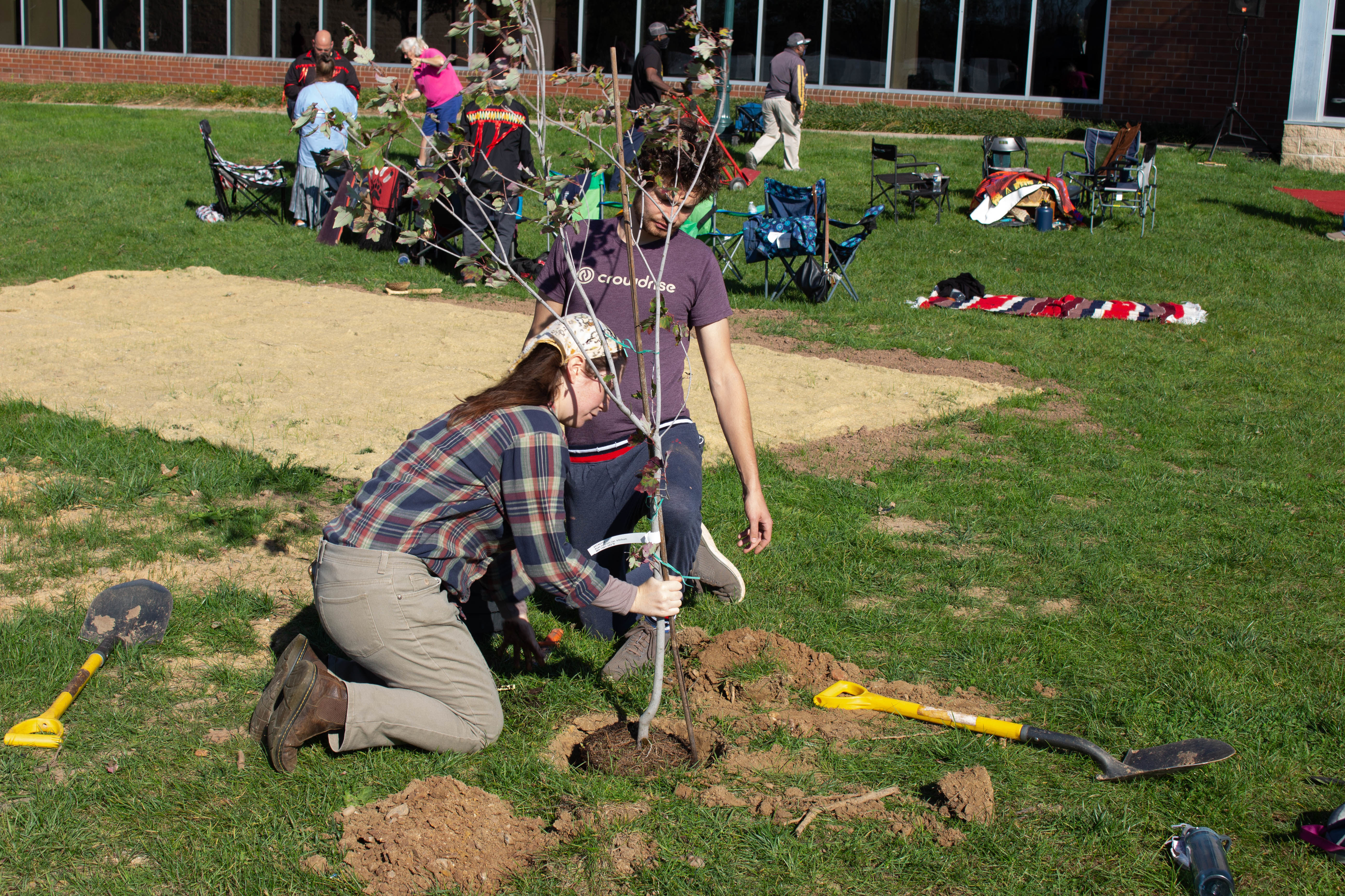 Lenape Nation of Pennsylvania Healing Ceremony at Temple Ambler - Tree Planting