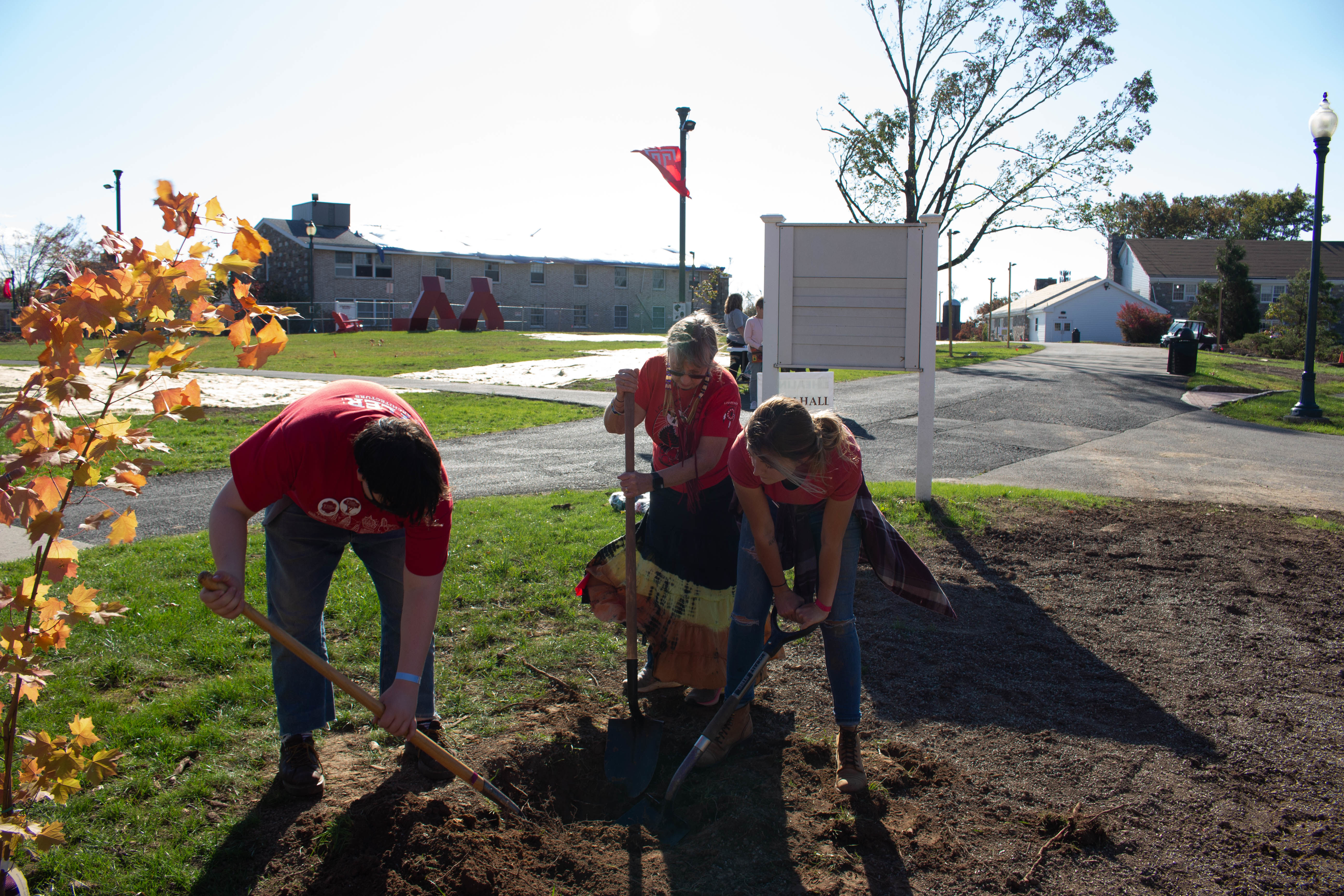 Lenape Nation of Pennsylvania Healing Ceremony at Temple Ambler - Tree Planting