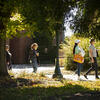 Students walking on campus