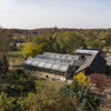 An aerial view of the Tyler School of Art and Architecture Greenhouse Education and Research Complex