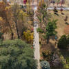 An aerial view of campus.
