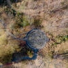 An aerial view of the Ernesta Ballard Healing Garden