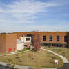 An aerial view of the Learning Center