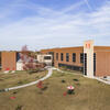 An aerial view of the Learning Center