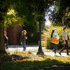 Students walking on campus