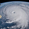 A satellite image of a hurricane