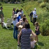 people enjoying the formal garden