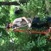 A volunteer working at the arboretum