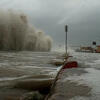 storm surge along the shore