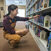 Student in the Temple Ambler Library