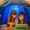 kids camping indoors