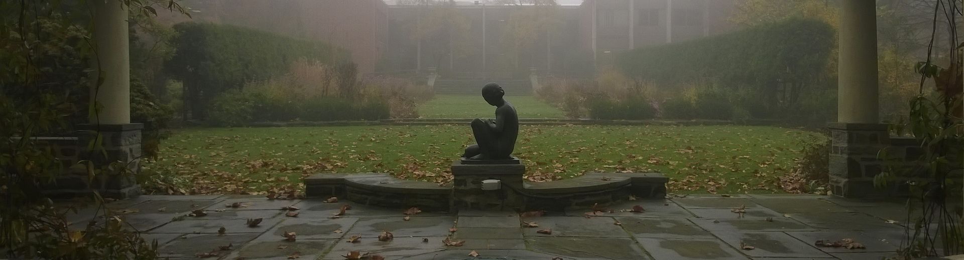 Bright Memorial in the fog