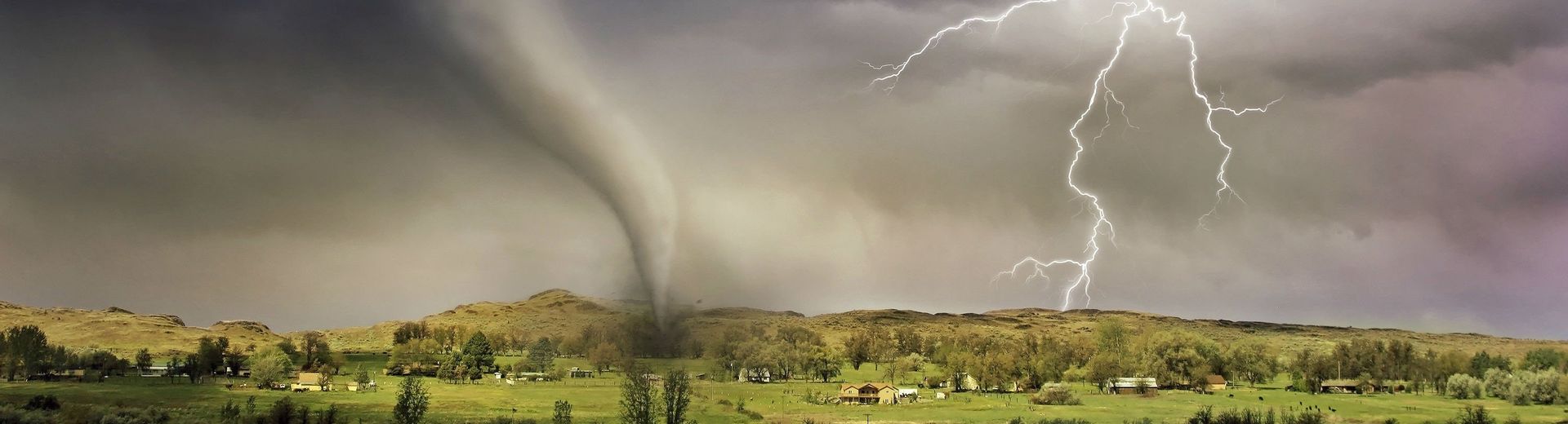 a tornado moving across the countryside