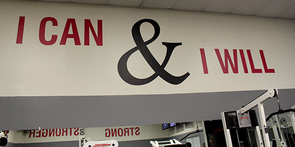 "I can & will" sign in the recreation services area