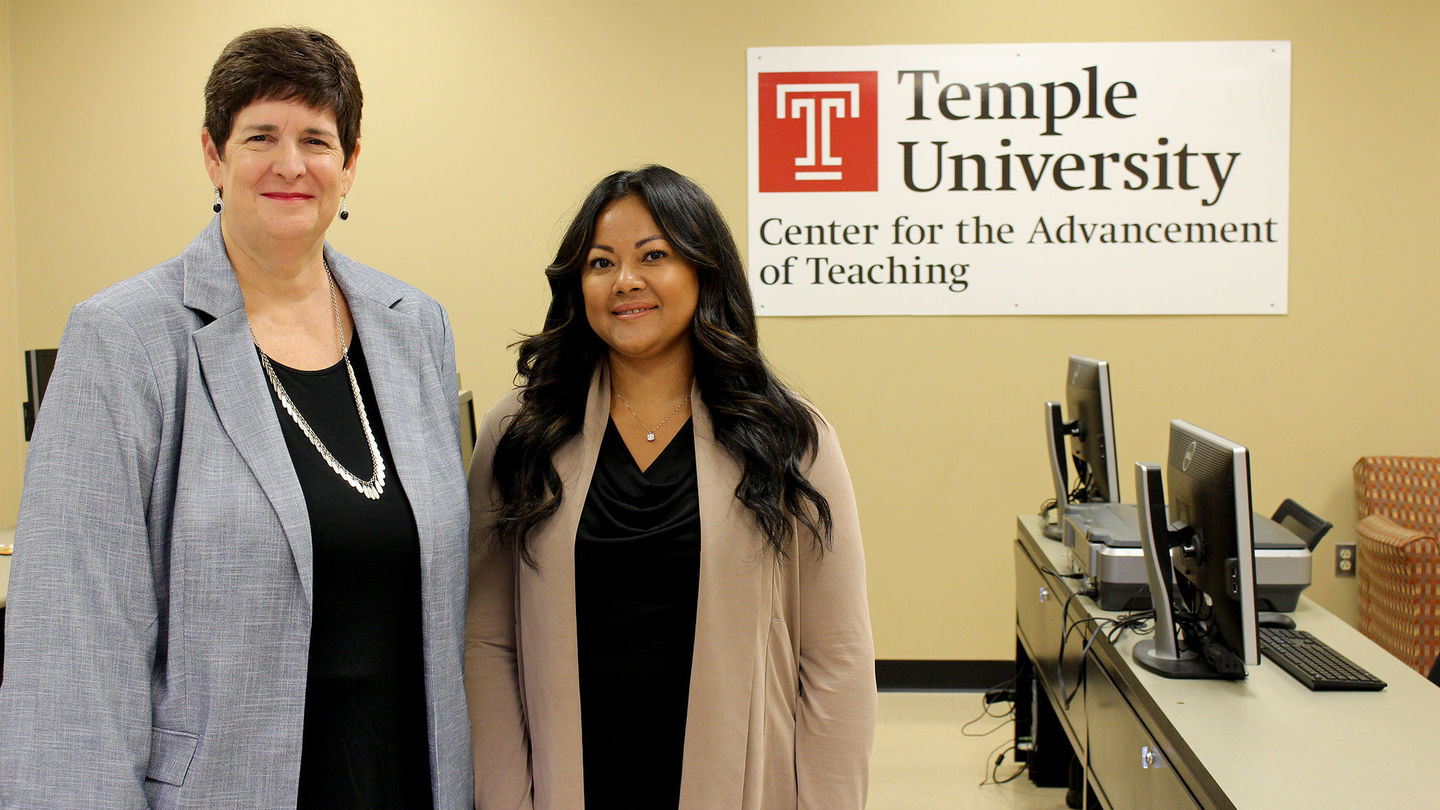 Dr. Stephanie Laggini Fiore, Assistant Vice Provost for the Center for the Advancement of Teaching, and Sara Vann, Associate Director of Operations for the Center for the Advancement of Teaching.