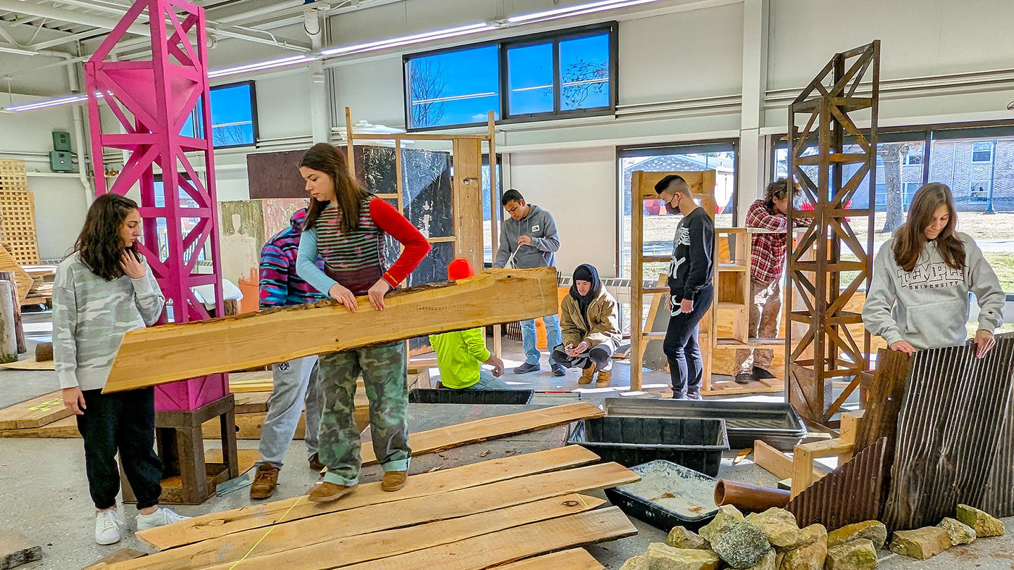 Temple University gets ready for the Philadelphia Flower Show